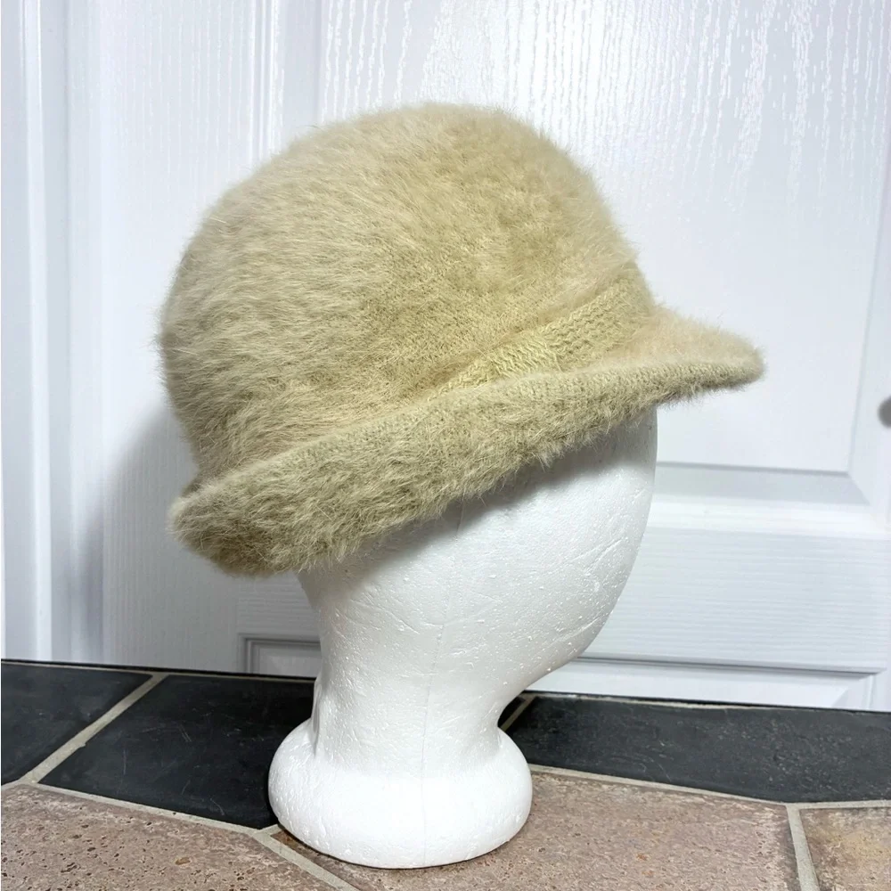 50s Betmar Angora Cloche Hat Beige Vintage Made In France